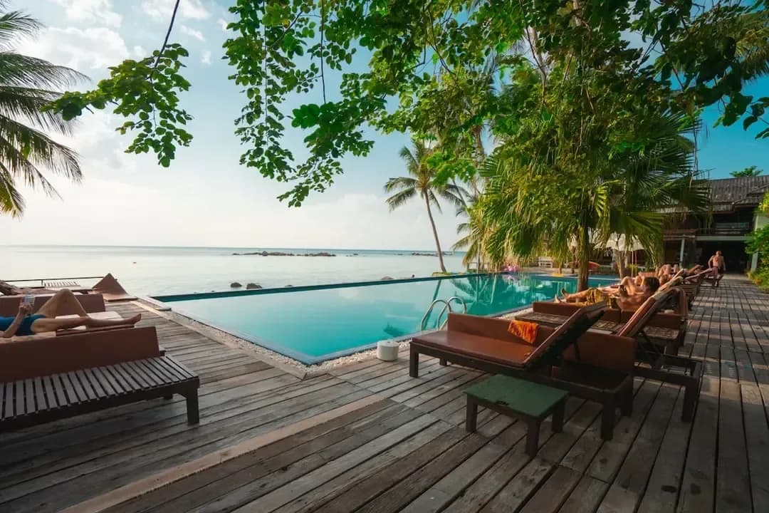 The infinity pool deck